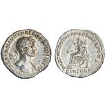 Roman Imperial. Hadrian (117-138). AR Denarius, 117. Rome. 3.25 gms. Laureate, heroic bust right, d