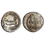 Roman Imperatorial. Mark Antony. AR Denarius, autumn 32 BC-spring 31 BC. Patrae (?). 3.25 gms. Legi