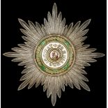 Russia. Order of St. Stanislaus. Breast Star. Civil Division. 89.7 mm. By Keibel. Silver, light gil