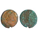 Seleukid Kings of Syria. Antiochos XII Dionysos (87/6-83/2 BC). AE 22. Damaskos. 8.49 gms. Diademed