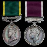 Great Britain. Pair of George VI Service Medals: Army Long service and Good Conduct. "Regular Army"