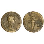 Roman Imperial. Nerva (96-98). AE Sestertius, 97. Rome. 29.05 gms. Laureate head right, rev. Fortun