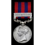 Great Britain. India General Service Medal, 1854-1895. One clasp: "Northwest Frontier" (Sowar Shah.