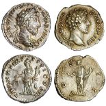 Roman Imperial. Marcus Aurelius. Pair of AR Denarii. As Caesar (139-161). 146. 3.02 gms. Bare head