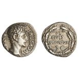 Roman Imperial. Augustus (27 BC-14 AD). AR Denarius, ca. 19 BC. Uncertain Spanish mint (Colonia Pat