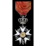 France. Legion of Honor. Knight's Cross. Second Restoration, 1815-1830. 42 mm. Silver with gold cen