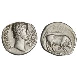 Roman Imperial. Augustus (27 BC-14 AD). AR Denarius, 15-13 BC. Lugdunum. 3.63 gms. AVGVSTVS DIVI. F