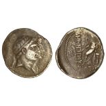 Seleukid Kings of Syria. Demetrios I Soter with Laodike IV (162-150 BC). AR Tetradrachm. Seleukeia