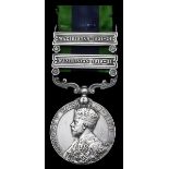 Great Britain. India General Service Medal, 1908-1935. George V. Two clasps: "Waziristan 1919-21" a