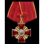 Russia. Order of St. Anne. Breast Badge, 3rd Class. Civil Division. 35 mm. By Albert Keibel. Gold a