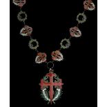 Portugal. Order of Santiago (Order of St. James of the Sword). Collar. Gilt silver and enamels. Red