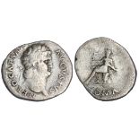 Roman Imperial. Nero (54-68). AR Denarius, 64-65. 3.15 gms. Laureate head right, rev. Roma seated l