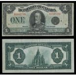 Canada. Dominion. $1 July 2, 1923 Notes. P-33j. Green seal. Group 4. VF-EF; P-33n. King George V.