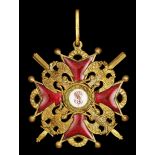 Russia. Order of St. Stanislaus. Breast Badge, 2nd Class. Military Division. 46 mm. By Eduard. Gilt