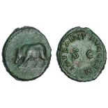 Roman Imperial. Domitian (81-96). AE Quadrans, 83 and later. Rome. 2.53 gms. IMP DOMIT AVG GERM aro