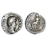 Roman Imperial. Aelius, Caesar (136-138), AR Denarius, 137. 3.14 gms. Bare head right, rev. Concord