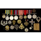 Lot of European Military Medals, Badges and Sundries. German 1914-1918 Honor Cross, Baden Military