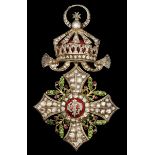 Bulgaria. Kingdom. Order of Civil Merit. Badge. 90mm (including crown suspension and loop) x 54mm.