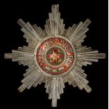 Russia. Order of St. Anne. Breast Star. Civil Division. 87 mm. Maker's mark: ?K. Silver and enamel.