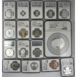 Mostly Modern Canadian NGC Certified Proof Coins.1984 $1 Toronto Sesqui MS 65; 1985 $1 NAtional...