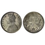 British India. Victoria (1837-1901). Half Rupee, 1899 B. Inverted "B". Crowned bust left. KM 49...