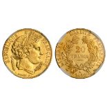 1850A France Gold 20 Francs. AU 58. 4491480-019.
