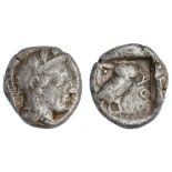 Attica. Athens. AR Drachm, ca. 454-404 BC. 4.12 gms. Kroll 10, HGC 4, 1631. Somewhat granular s...