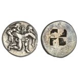 Islands off Thrace. Thasos. AR Stater, ca. 463-449 BC. 9.15 gms. Le Rider Thasiennes 5, SNG Cop...