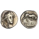 Islands off Ionia. Ikaros. Oinoe. AR Drachm, ca. 340-300 BC. 3.43 gms. SNG Kayhan 627, SNG V. A...