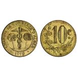 Algeria. French Occupation. Alger. 10 Centimes Token, 1919. Special issue in Brass. Caduceus be...