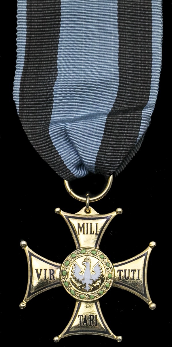 Poland. Republic. Order Virtuti Militari. Golden Cross. 4th Class. Silver gilt and enamels. Dou...