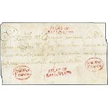 CubaOutgoing Mail1796, Sept. 3. Cover front of ship's register of the "La Divina Pastora"