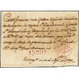 CubaOutgoing Mail1799, Sept. 10. Ship's register cover from Havana to Campeche (Mexico), registering
