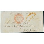 CubaIncoming Mail1843, July 6. Cover front from Madrid to Havana, with 'Baeza' c.d.s. of Madrid