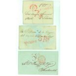 CubaLots and Assemblies1817-58. Group of 12 stampless letters bearing "Yndias"and "De Yndias"