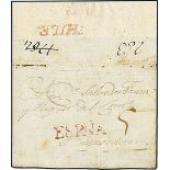 ArgentinaIncoming Mail1810 circa. Cover (three side flaps missing) from Spain to Buenos Aires,