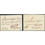 CubaOutgoing Mail1805-08. Two entire letters from Havana to Veracruz (mexico), both bearing