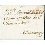 ArgentinaIncoming Mail1802, Dec. 25. Entire letter from Vigo (Spain) to Buenos Aires, struck in