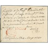 Louisiana1803, May 21. Ship's register cover from New Orleans to Bordeaux, bearing fine strikes in