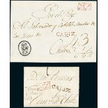 ChileIncoming Mail1810 circa. Cover front from Madrid to the Governor of Chiloé (Chile), with