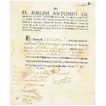 CubaOutgoing Mail1773, June 2. Receipt for the passage from Havana to Cartagena de Indias (