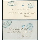 CubaIncoming Mail1844, March and July. Two covers from Le Havre and Paris to Havana, with forwarding