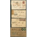 CubaLots and Assemblies1861-66. Four franked covers from Paris (2), London and Liverpool to
