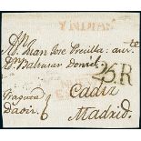 MexicoOutgoing Mail1820 circa. Cover front from Veracruz to Madrid, with involvement of the