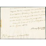 ArgentinaIncoming Mail1776, Aug. 10. Contents signed by the Marquis of Grimaldi (Headmaster of the