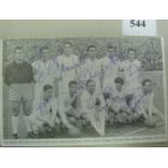 1957 Real Madrid, European Cup Winners, an autographed magazine picture laid down to board. The pic