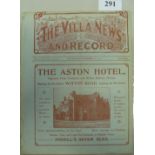 1913/14 Aston Villa Reserves v Darlaston, a programme from the Birmingham Combination Game, played o