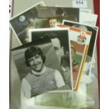 A collection of 19 autographed postcards (or postcard sized cards) of footballers, to include Adamso