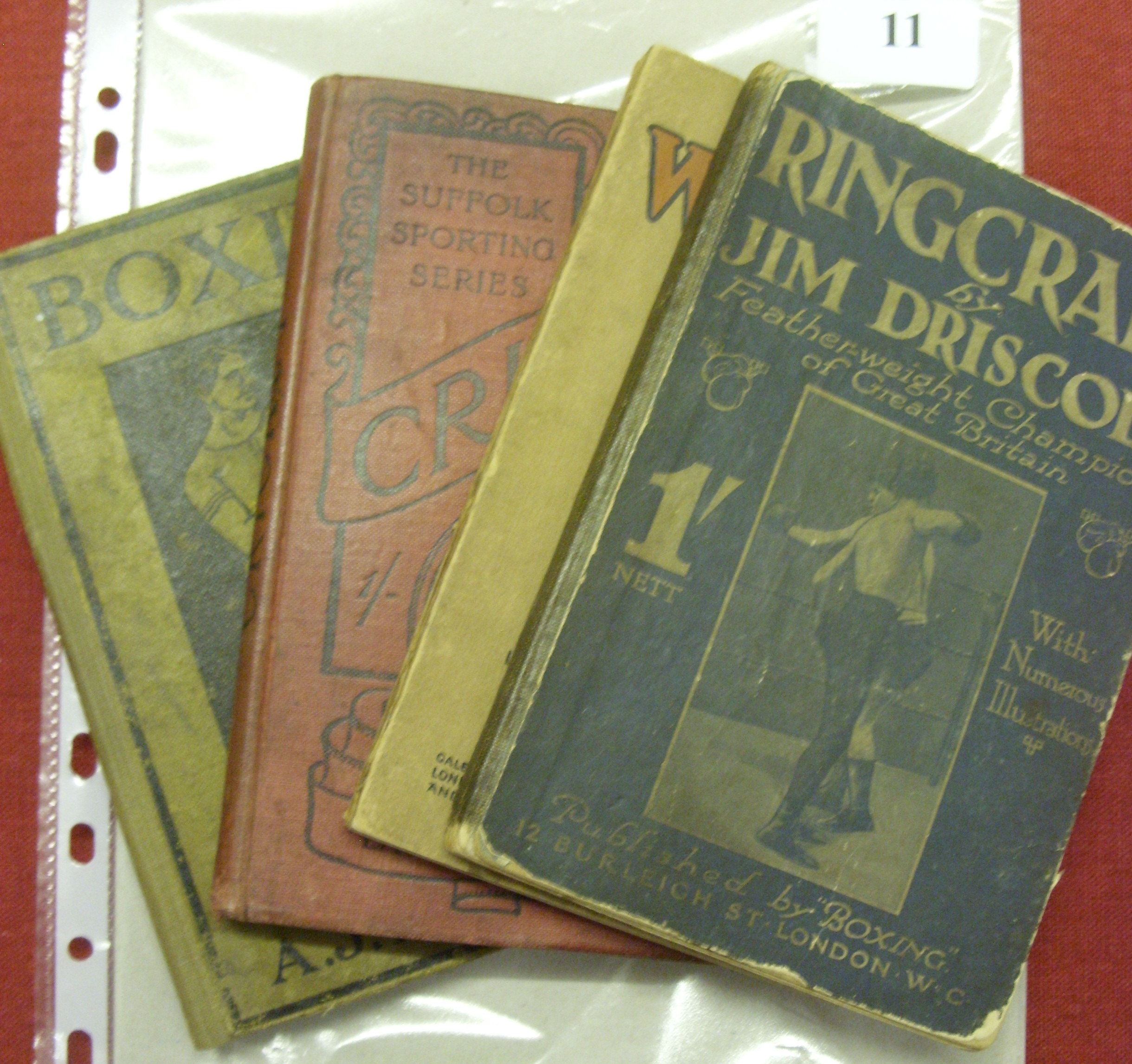 A collection of 4 vintage books, in various condition, 1897 Cricket, the Suffolk Sporting Series, by