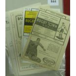 Rugby Town and Tamworth FC, a collection of 10 home programmes from the 1950's